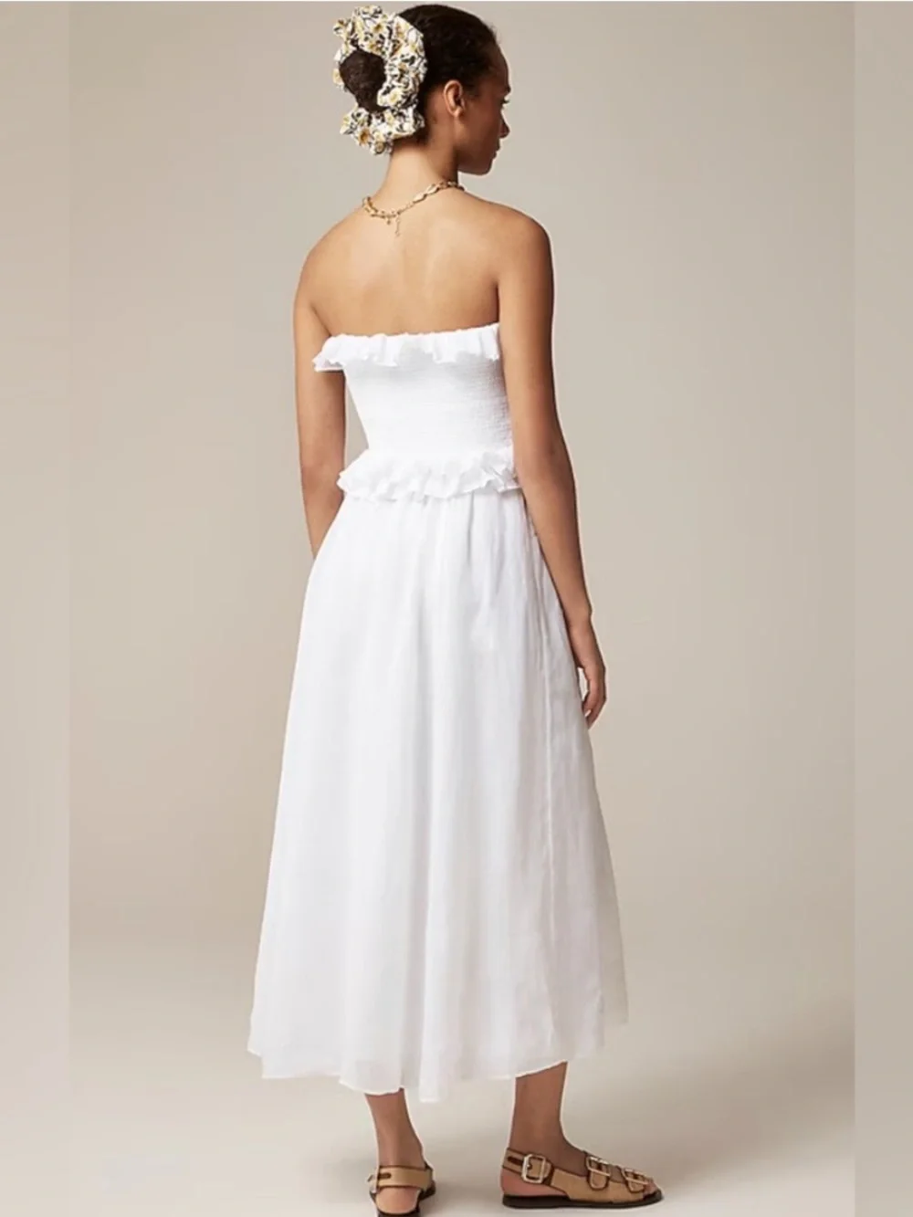 J. Crew NWT Ravenna Dress Size XS Maxi Ramie White